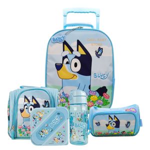 Pack Escolar  A4 Children Club Maleta, Lonchera, Cartuchera y Set de Tuppers Bluey