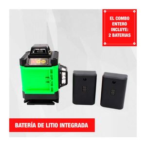 Nivel Láser Verde 16 Líneas Batería Recargable + Trípode - Combo