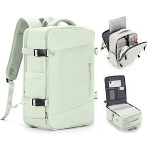 Mochila Viajera para Cabina Compartimiento Laptop Verde Agua