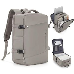 Mochila Viajera para Cabina Compartimiento Laptop Gris