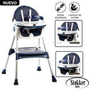 Silla de Comer Plegable Doble bandeja LUNA Azul