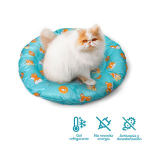 Cama Refrigerante para Mascotas Circular 65X65 cm Diseño Perro YB7