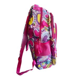 Set Mochila Cartuchera Juvenil 3 Cierres Diseño Corazones