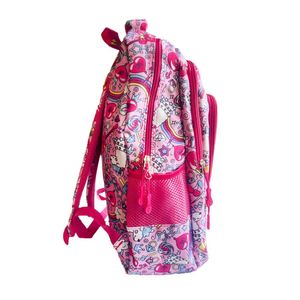 Set Mochila Cartuchera Juvenil 3 Cierres Diseño Arcoíris