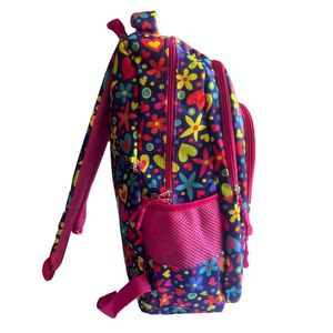 Set Mochila Cartuchera Juvenil 3 Cierres Diseño Flores