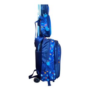 Set Mochila Luces Ruedas 3D Eva Tiburon Mochila-Lonchera-Cartuchera