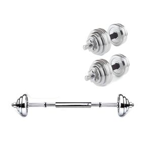 Set de Pesas Mancuernas 30Kg Barra Adaptadora
