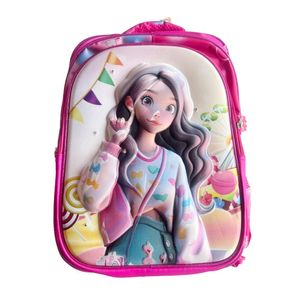 Set Mochila Lonchera Cartuchera Luces Ruedas Eva 3D Princesa