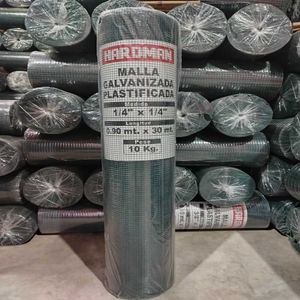 Malla Galvanizada Plastificada Hardman 1/4 x 1/4"