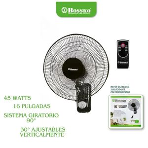 Ventilador de Pared Bossko BK 8452PD de 16" con Control Remoto