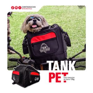 Mochila Transportador Perros y Gatos Hasta 12 kg Caritas Sucias Tankpet Rojo