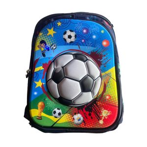 Set Mochila Lonchera Cartuchera Luces Ruedas Eva 3D Futbol