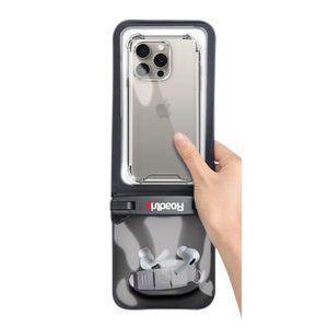 Protector acuático para celular certificación IPX8, doble compartimento, negro