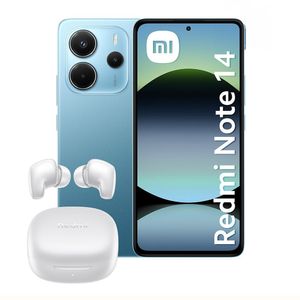 Celular Xiaomi Redmi Note 14 256GB, 8GB ram, cámara principal 50MP + 8MP + 2MP, frontal 20MP, 6.67'', azul + Audífonos Buds 6 Play