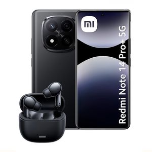 Celular Xiaomi Redmi Note 14 Pro+ 5G 256GB, 8GB ram, cámara principal 200MP + 8MP + 2MP, frontal 16MP, 6.67'', negro + Audífonos Buds 6 Lite