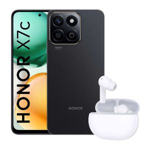 Celular Honor X7C 256GB, 8GB ram, cámara principal 108MP + 2MP, frontal 8MP, 6.5", midnight black + Audífonos Earbuds X7i