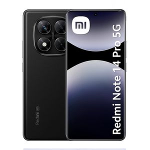 Celular Xiaomi Redmi Note 14 Pro 5G 256GB, 8GB ram, cámara principal 200MP + 8MP + 2MP, frontal 20MP, 6.67'', negro