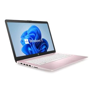 Laptop HP Hd De 14" Intel Celeron Hasta 2.60 Ghz 4gb RAM 64gb Ssd Renovado Rosa Intenso