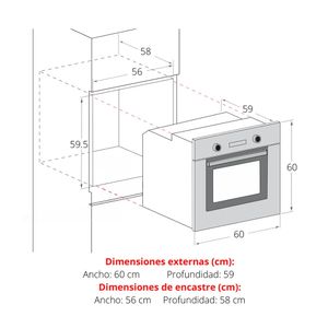 Horno Empotrable Klimatic Berlin Eléctrico Acero 70L Negro