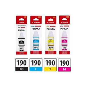 Pack de Tinta de Impresión Canon GI-190 Negro, Cian, Magenta, Amarillo