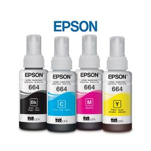 Pack de Tinta de Impresion Epson T664 Negro, Cian, Magenta, Amarillo