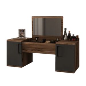 Tocador Con Espejo Flotante Leonard Bicolor Muebles Bonno