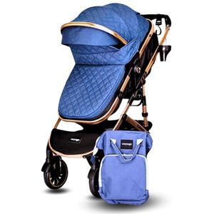 Coche Moises Premium ebaby Torinno con Bolso Pañalero Azul