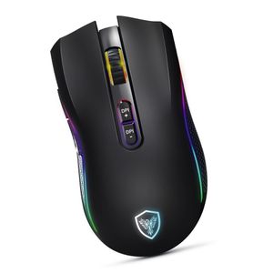 Mouse Gamer Micronics Kripton GM801 Inalambrico RGB DPI 4800 color Negro