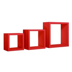 Repisa Cubo Flotante Rojo Muebles Bonno