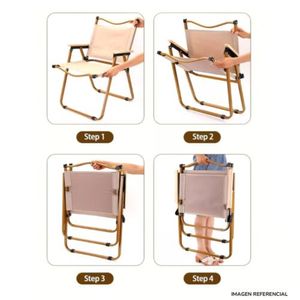 Silla de Playa Camping Plegable Elegante Beige