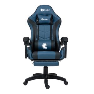 Silla Gamer Ergonómica Dreizt Shine Series Azul Indigo Con Posapies Reclinable