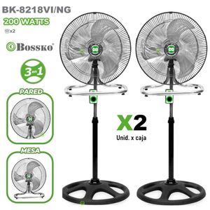 Ventilador Industrial 3 en 1 de 18" BK-8218VI/NG Bossko X2 Unid. 200W
