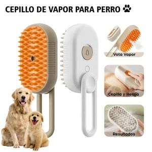 Cepillo de Vapor Premium 3 en 1 para Mascotas Peine para Perros y Gatos