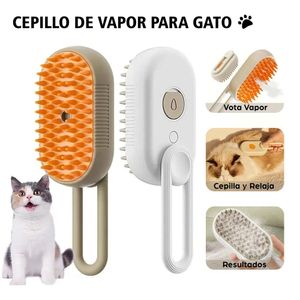 Cepillo de Vapor para Gato 3 en 1 Peine Recargable