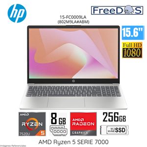 Laptop HP 15-FC0009LA AMD Ryzen 5-7520U 8GB RAM 256GB SSD 15.6"   FHD - Silver