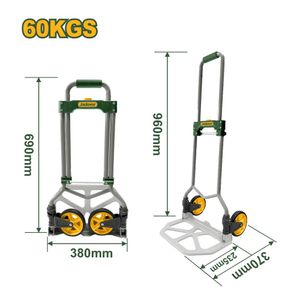 Carreta de Carga Plegable Soporta 60kg Jadever JDWB9A06