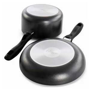 Juego de Ollas aluminio antiadherente 7 piezas Clairborne Oster gris
