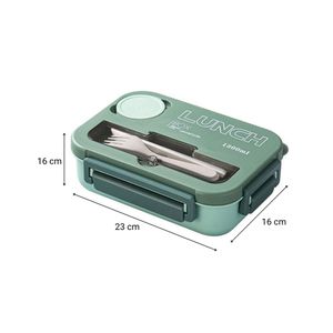 Taper Hermético Rectangular 1300ml Verde Back to School Orange