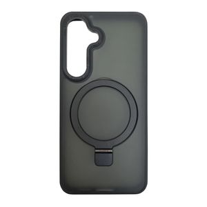Case para Samsung Galaxy S25 magnético con soporte, amortiguador de choques, protección de cámaras, negro