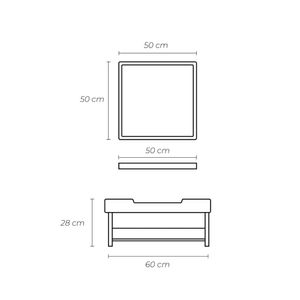 Vanitorio con repisa + Espejo Reyna Negro Soho Carpets