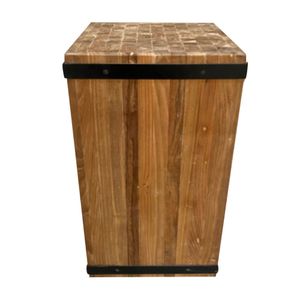 Mesa Nusa Madera Prensada + Hierro Fundido 34x34cm Orange