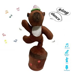 Capibara Bailarin Recargable Repite Palabras Musical Marrón