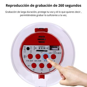 Megafono 50W CAFINI Bluetooth Grabación 260 Segundos y Sirena CN-H9304
