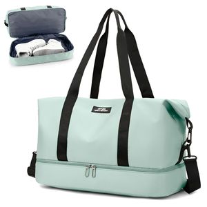 Bolso de Viaje Deportivo Porta Zapatos con Correa Ajustable Verde GF6