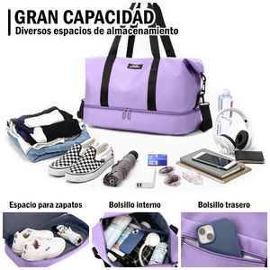 Bolso de Viaje Deportivo Porta Zapatos con Correa Ajustable Lila GF6
