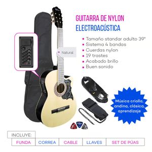 Guitarra Electroacústica Metal Natural