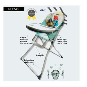 Silla de Comer Voyage Diseño Gris