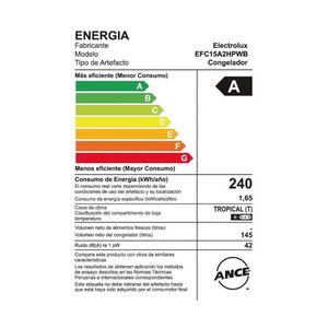 Congeladora Electrolux Cycle Defrost 145 Litros EFC15A2HPWB