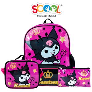 Set Mochila de Oficina + Lonchera + Cartuchera Kuromi SCOOL