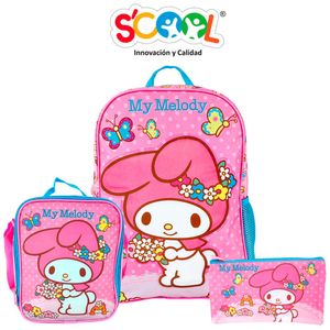 Kit Set Mochila de Oficina 1Bol Tela Pvc Melo SCOOL